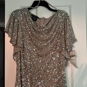 Pisarro Nights Silver Cowl Neck Dress
